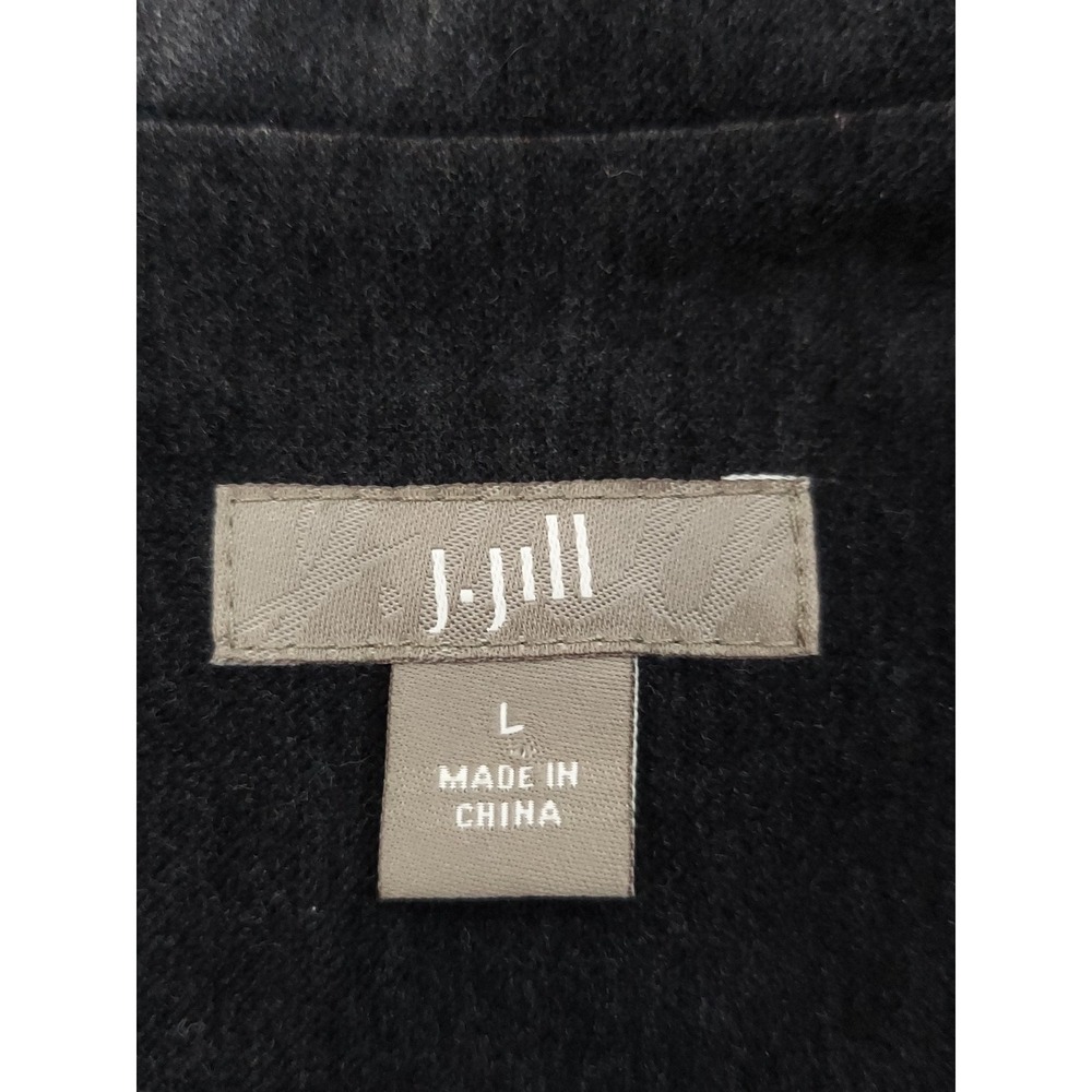 J Jill Jacket Womens Large Black Short Faux Suede Soft Button Front - Picture 3 of 9